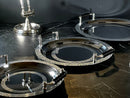 Set mit 2 rechteckigen silbernen Serviertabletts