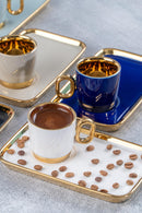 ACAR LORENZO Kaffeetassenset aus Porzellan 6 Personen 12-tlg.