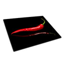 BELLART - Roter Pfeffer - Glasschneidebrett mit UV-Druck 35x25 cm