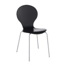 Set von 4 Stühlen Moderne Wohnzimmer, Wohn-Und Esszimmer Schwarz-Füße Chrom