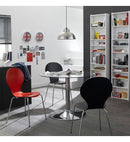 Set von 4 Stühlen Moderne Wohnzimmer, Wohn-Und Esszimmer Schwarz-Füße Chrom