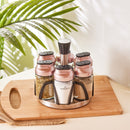 KARACA DIMPLE ROSEGOLD Set de 6 pots à épices avec support - 7 Parça baharat takımı