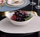 TREND HOME BOWL  Beyaz/gold  poreselen derin servis tabağı 32 cm