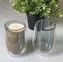 TREND HOME COLLECTION 2'Li  çift cidarlı, gri cam bardak 300ml