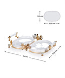 ACAR Lazer Gold Tepsili İkili Oval Sunum Tabak